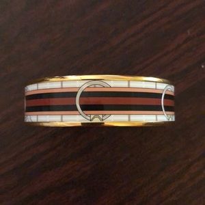 Hermès Printed Enamel Bangle Rose Gold